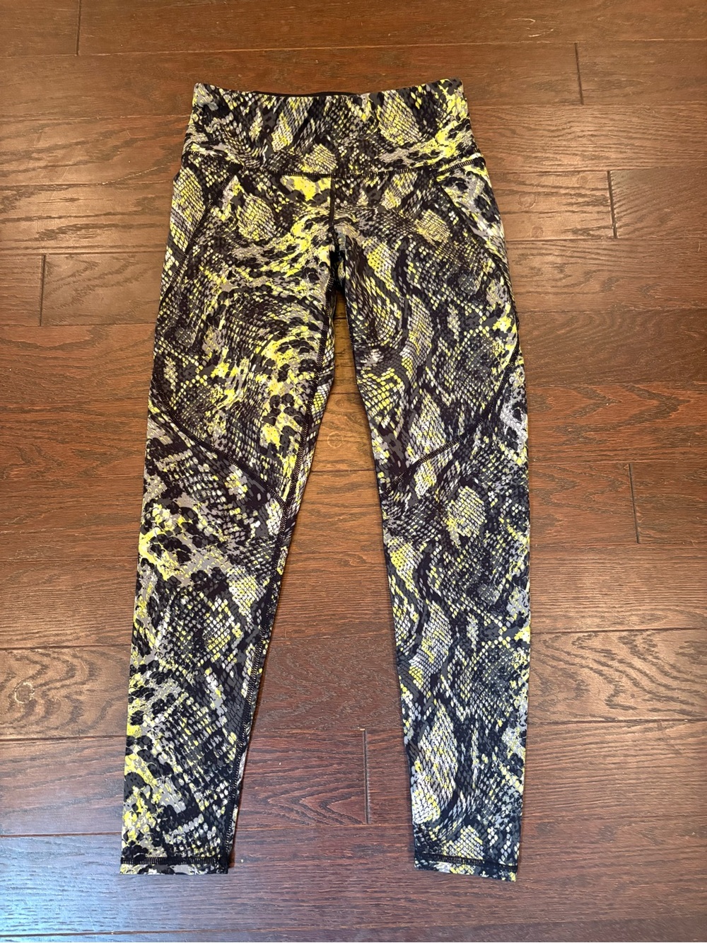 Sweaty Betty Yellow and Black Snake Print Leggings